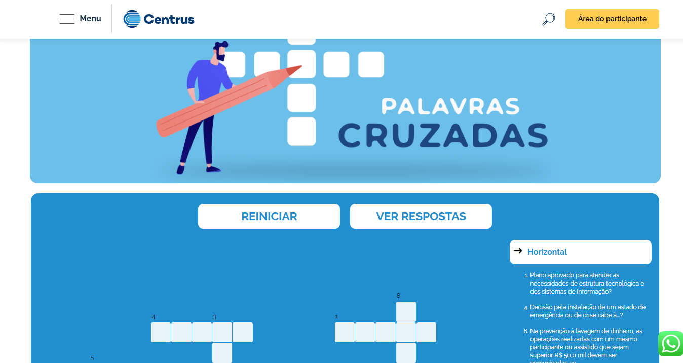 Centrus - Palavras cruzadas 2025